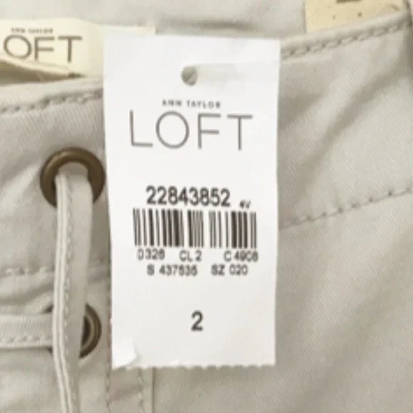 LOFT Marisa Skinny Pants Tan Cotton Size 2 New With Tags Ivory Casual - Picture 2 of 7